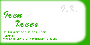 iren krecs business card